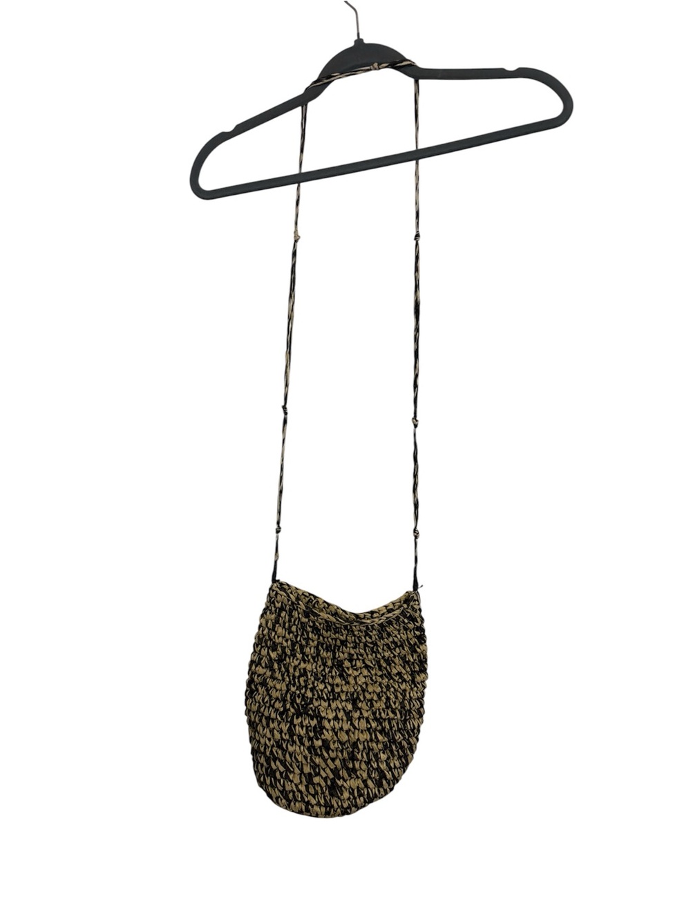 Free People Handwoven Straw Crossbody in Black and Natural - Picture 3 of 5